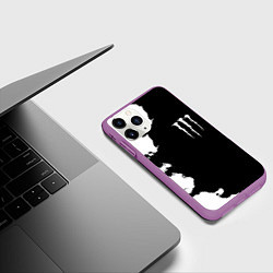 Чехол iPhone 11 Pro матовый Monster energy краски белые, цвет: 3D-фиолетовый — фото 2