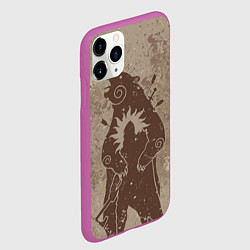 Чехол iPhone 11 Pro матовый Медведь хранитель, цвет: 3D-фиолетовый — фото 2