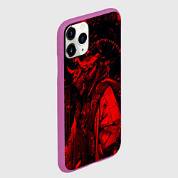 Чехол iPhone 11 Pro матовый Кибернетический Они, цвет: 3D-фиолетовый — фото 2