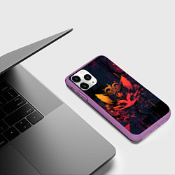 Чехол iPhone 11 Pro матовый Магический лисёнок, цвет: 3D-фиолетовый — фото 2