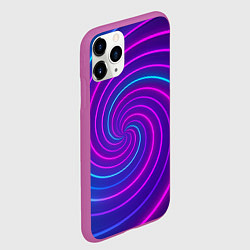 Чехол iPhone 11 Pro матовый Сине-фиолетовая спираль, цвет: 3D-фиолетовый — фото 2