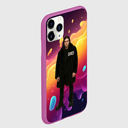 Чехол iPhone 11 Pro матовый Bones во весь рост в черной одежде, цвет: 3D-фиолетовый — фото 2