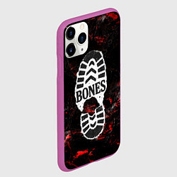 Чехол iPhone 11 Pro матовый Bones лого в стиле следа ботинка, цвет: 3D-фиолетовый — фото 2