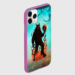 Чехол iPhone 11 Pro матовый Bones в стиле демона, цвет: 3D-фиолетовый — фото 2