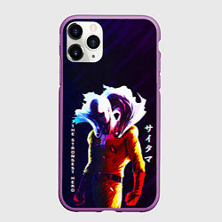 Чехол iPhone 11 Pro матовый Anime OPM Saitama The Strongest Hero, цвет: 3D-фиолетовый