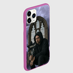 Чехол iPhone 11 Pro матовый Bones в стиле готики, цвет: 3D-фиолетовый — фото 2