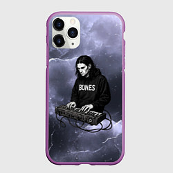 Чехол iPhone 11 Pro матовый Bomes клавишник, цвет: 3D-фиолетовый