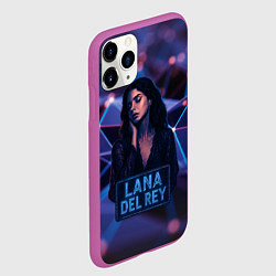 Чехол iPhone 11 Pro матовый Lana Del Rey и неоновая вывеска, цвет: 3D-фиолетовый — фото 2
