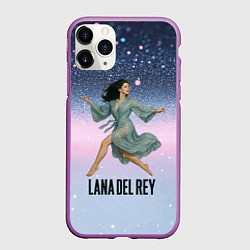 Чехол iPhone 11 Pro матовый Lana Del Rey прыгает в платье, цвет: 3D-фиолетовый
