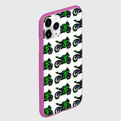 Чехол iPhone 11 Pro матовый Motorbike green, цвет: 3D-фиолетовый — фото 2