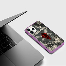 Чехол iPhone 11 Pro матовый Linkin Park - Hybrid Theory, цвет: 3D-фиолетовый — фото 2