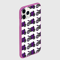 Чехол iPhone 11 Pro матовый Motorcycle purple, цвет: 3D-фиолетовый — фото 2