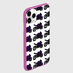 Чехол iPhone 11 Pro матовый The motorcycle is dark purple, цвет: 3D-фиолетовый — фото 2