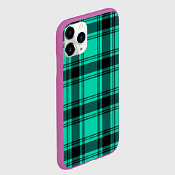 Чехол iPhone 11 Pro матовый Checkered turquoise, цвет: 3D-фиолетовый — фото 2