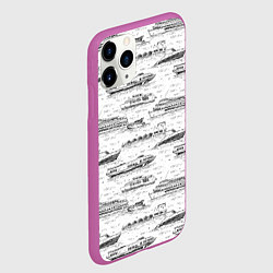 Чехол iPhone 11 Pro матовый Корабли на Неве, цвет: 3D-фиолетовый — фото 2