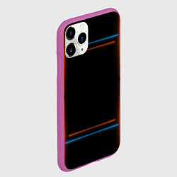 Чехол iPhone 11 Pro матовый Neon black red blue, цвет: 3D-фиолетовый — фото 2