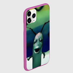 Чехол iPhone 11 Pro матовый Планктон страдает мем, цвет: 3D-фиолетовый — фото 2
