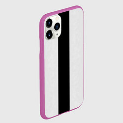 Чехол iPhone 11 Pro матовый Color black light gray line, цвет: 3D-фиолетовый — фото 2