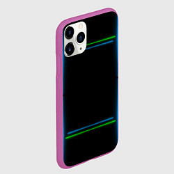 Чехол iPhone 11 Pro матовый Neon green light blue, цвет: 3D-фиолетовый — фото 2