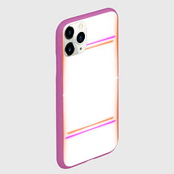 Чехол iPhone 11 Pro матовый Neon white orange pink, цвет: 3D-фиолетовый — фото 2