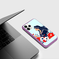 Чехол iPhone 11 Pro матовый Девушка моряка, цвет: 3D-фиолетовый — фото 2