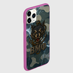Чехол iPhone 11 Pro матовый ВМФ волк на камуфляже, цвет: 3D-фиолетовый — фото 2