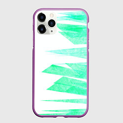 Чехол iPhone 11 Pro матовый Color white light blue strip