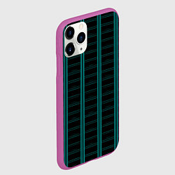 Чехол iPhone 11 Pro матовый Color blue dark stripe, цвет: 3D-фиолетовый — фото 2