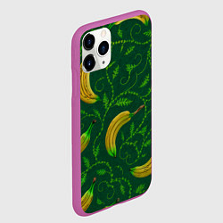 Чехол iPhone 11 Pro матовый Банановый орнамент паттерн, цвет: 3D-фиолетовый — фото 2