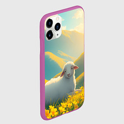 Чехол iPhone 11 Pro матовый Овечка в цветочной долине, цвет: 3D-фиолетовый — фото 2