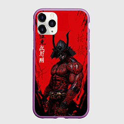 Чехол iPhone 11 Pro матовый Демон Они самурай, цвет: 3D-фиолетовый