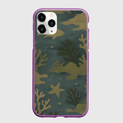 Чехол iPhone 11 Pro матовый Подводный камуфляж из рыб