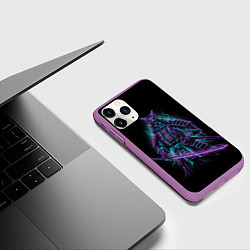 Чехол iPhone 11 Pro матовый Неоновый электросамурай, цвет: 3D-фиолетовый — фото 2