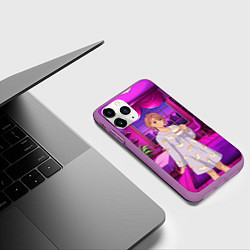 Чехол iPhone 11 Pro матовый Дандадан Сиратори Айра с кофе, цвет: 3D-фиолетовый — фото 2