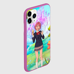 Чехол iPhone 11 Pro матовый Дандадан Сиратори Айра держит мороженое, цвет: 3D-фиолетовый — фото 2