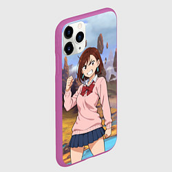 Чехол iPhone 11 Pro матовый Сиратори Айра злая - Дандадан, цвет: 3D-фиолетовый — фото 2