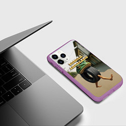 Чехол iPhone 11 Pro матовый Boneca Ambalabu мем, цвет: 3D-фиолетовый — фото 2
