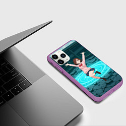 Чехол iPhone 11 Pro матовый Радостная Сиратори Айра в прыжке, цвет: 3D-фиолетовый — фото 2