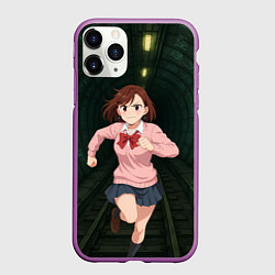 Чехол iPhone 11 Pro матовый Сиратори Айра бежит в туннеле, цвет: 3D-фиолетовый