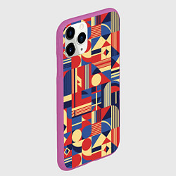 Чехол iPhone 11 Pro матовый Геометрический карнавал, цвет: 3D-фиолетовый — фото 2