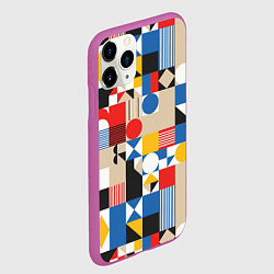 Чехол iPhone 11 Pro матовый Геометрический балаган, цвет: 3D-фиолетовый — фото 2