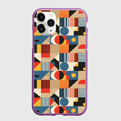 Чехол iPhone 11 Pro матовый Ритмы Баухауса, цвет: 3D-фиолетовый