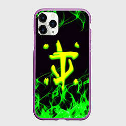Чехол iPhone 11 Pro матовый Doom кислотное лого, цвет: 3D-фиолетовый