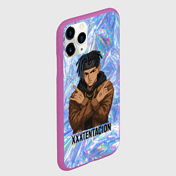 Чехол iPhone 11 Pro матовый XXXTentacion - скрещенные руки, цвет: 3D-фиолетовый — фото 2