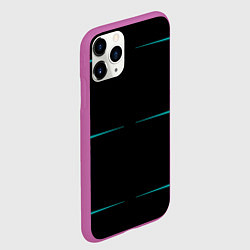 Чехол iPhone 11 Pro матовый Color black blue stripes, цвет: 3D-фиолетовый — фото 2