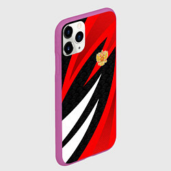 Чехол iPhone 11 Pro матовый Россия - красный спорт, цвет: 3D-фиолетовый — фото 2