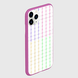 Чехол iPhone 11 Pro матовый Color white multicolored stripes, цвет: 3D-фиолетовый — фото 2