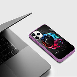 Чехол iPhone 11 Pro матовый Abstract graphics, цвет: 3D-фиолетовый — фото 2
