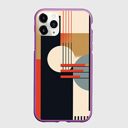 Чехол iPhone 11 Pro матовый Баухаус - текстура, цвет: 3D-фиолетовый