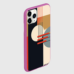 Чехол iPhone 11 Pro матовый Баухаус - текстура, цвет: 3D-фиолетовый — фото 2